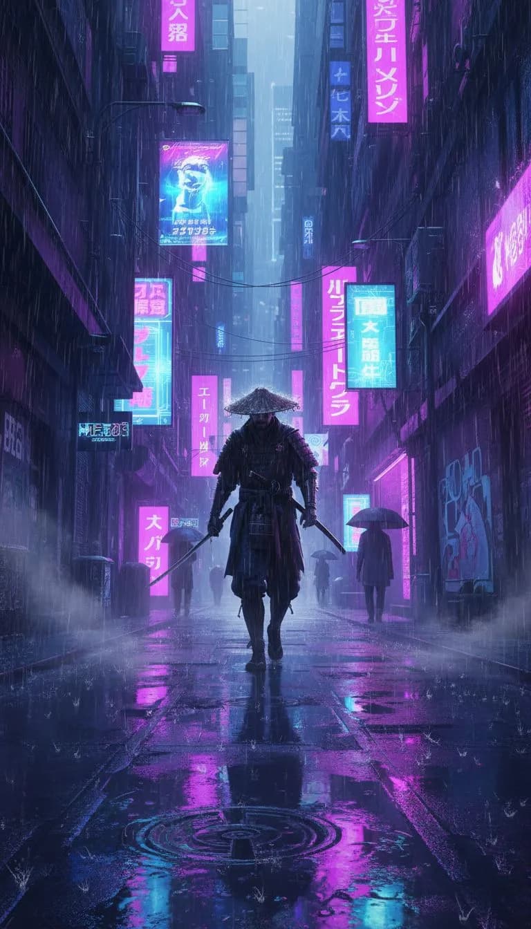 AI generated video from text prompt - samurai scene created with VIBE AI video generator